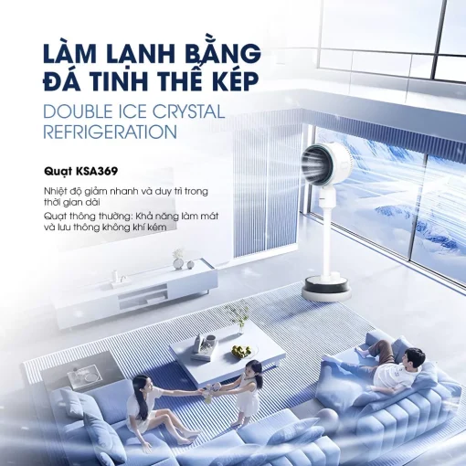 Quạt điều hòa thông minh All in One Kalite KSA369 làm mát, sưởi ấm, phun sương, diệt khuẩn, bảo hành 12 tháng - Ảnh 3