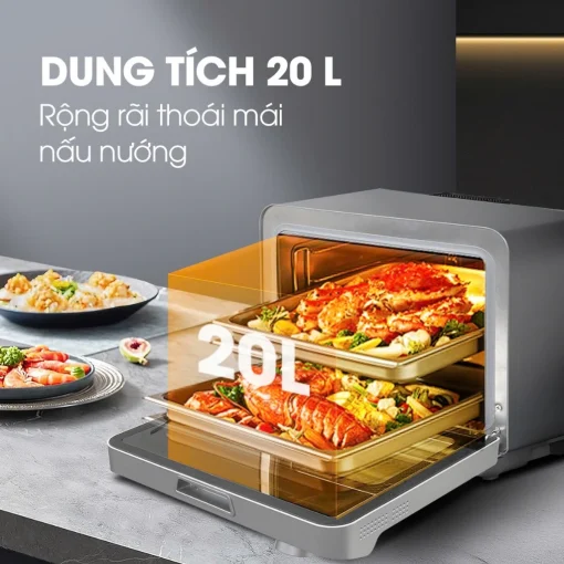 [GIỚI HẠN] Nồi chiên hơi nước KALITE ULTRA360 4in1 chiên, hấp, nướng, rã đông 20L công nghệ gia nhiệt kép BẢO HÀNH 24T - Ảnh 5