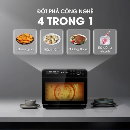 [GIỚI HẠN] Nồi chiên hơi nước KALITE ULTRA360 4in1 chiên, hấp, nướng, rã đông 20L công nghệ gia nhiệt kép BẢO HÀNH 24T - Ảnh 8