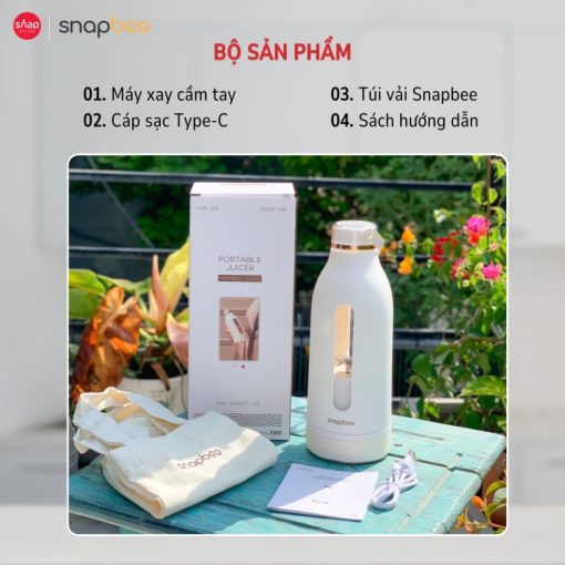 Máy Xay Sinh Tố Cầm Tay Không Dây Snapbee PJ400, Máy Xay Đa Năng Nhỏ Gọn, Sạc Pin, Type-C, Xay được đá viên nhỏ - Ảnh 4