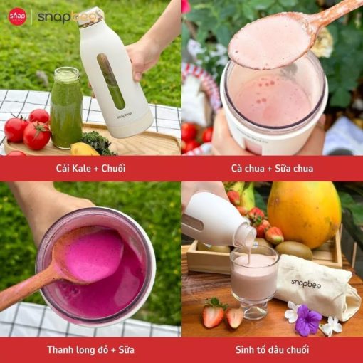 Máy Xay Sinh Tố Cầm Tay Không Dây Snapbee PJ400, Máy Xay Đa Năng Nhỏ Gọn, Sạc Pin, Type-C, Xay được đá viên nhỏ - Ảnh 5