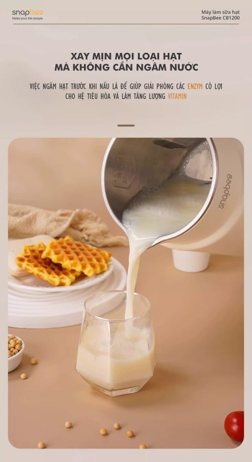 Máy Xay Nấu Đa Năng SNAPBEE CB1200 – Nhỏ Gọn – Đa Chức Năng – Cao Cấp – Chống Trào – Giá Tốt Nhất - Ảnh 3