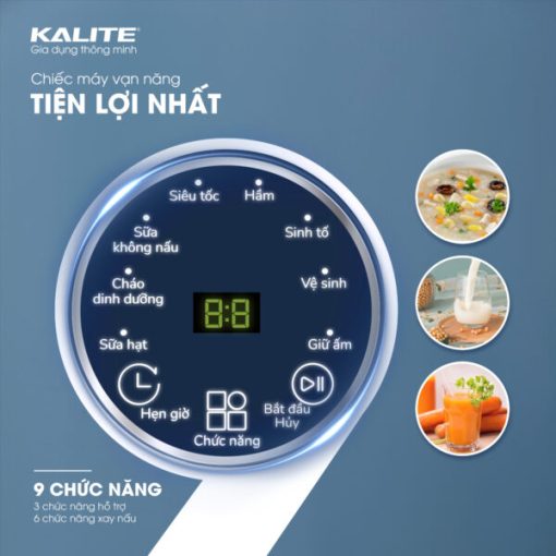 Máy Làm Sữa Hạt Mini Kalite KCB12B, Lưỡi Dao 10 Cánh Công Suất 1000w - Dung Tích 1.2Lit, Hàng Chính Hãng - Ảnh 4