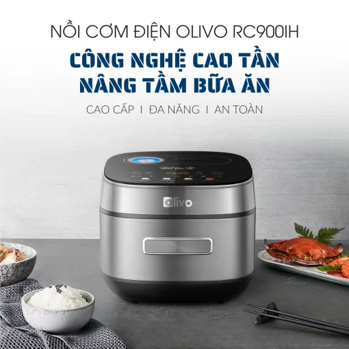 Nồi Cơm Điện Cao Tần OLIVO RC900IH – Lòng Nồi INOX 316L Cao Cấp, Công Nghệ Cao Tần Giữ Trọn Dinh Dưỡng, Bảng Điều Khiển Oled Sống Động, Hiện Đại, Cao Cấp - Ảnh 3