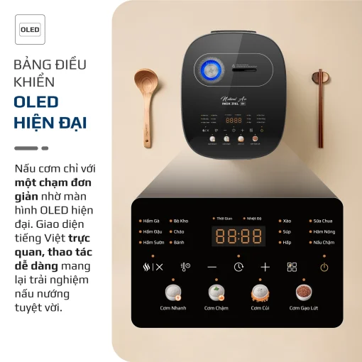 Nồi Cơm Điện Cao Tần OLIVO RC900IH – Lòng Nồi INOX 316L Cao Cấp, Công Nghệ Cao Tần Giữ Trọn Dinh Dưỡng, Bảng Điều Khiển Oled Sống Động, Hiện Đại, Cao Cấp - Ảnh 16