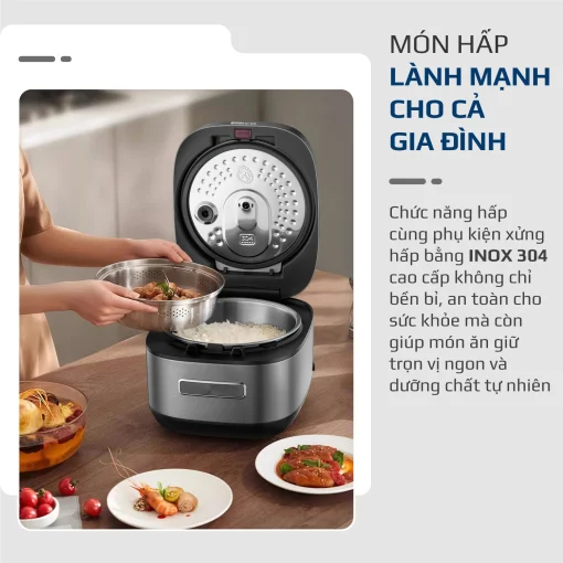 Nồi Cơm Điện Cao Tần OLIVO RC900IH – Lòng Nồi INOX 316L Cao Cấp, Công Nghệ Cao Tần Giữ Trọn Dinh Dưỡng, Bảng Điều Khiển Oled Sống Động, Hiện Đại, Cao Cấp - Ảnh 23