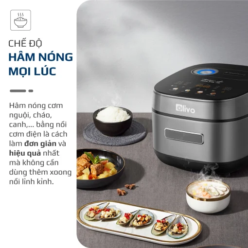 Nồi Cơm Điện Cao Tần OLIVO RC900IH – Lòng Nồi INOX 316L Cao Cấp, Công Nghệ Cao Tần Giữ Trọn Dinh Dưỡng, Bảng Điều Khiển Oled Sống Động, Hiện Đại, Cao Cấp - Ảnh 26