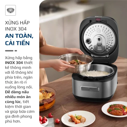 Nồi Cơm Điện Cao Tần OLIVO RC900IH – Lòng Nồi INOX 316L Cao Cấp, Công Nghệ Cao Tần Giữ Trọn Dinh Dưỡng, Bảng Điều Khiển Oled Sống Động, Hiện Đại, Cao Cấp - Ảnh 30