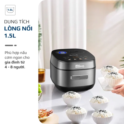 Nồi Cơm Điện Cao Tần OLIVO RC900IH – Lòng Nồi INOX 316L Cao Cấp, Công Nghệ Cao Tần Giữ Trọn Dinh Dưỡng, Bảng Điều Khiển Oled Sống Động, Hiện Đại, Cao Cấp - Ảnh 33