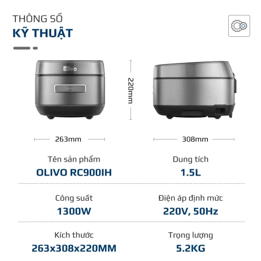 Nồi Cơm Điện Cao Tần OLIVO RC900IH – Lòng Nồi INOX 316L Cao Cấp, Công Nghệ Cao Tần Giữ Trọn Dinh Dưỡng, Bảng Điều Khiển Oled Sống Động, Hiện Đại, Cao Cấp - Ảnh 39