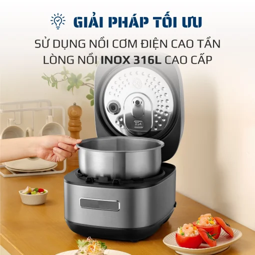 Nồi Cơm Điện Cao Tần OLIVO RC900IH – Lòng Nồi INOX 316L Cao Cấp, Công Nghệ Cao Tần Giữ Trọn Dinh Dưỡng, Bảng Điều Khiển Oled Sống Động, Hiện Đại, Cao Cấp - Ảnh 7
