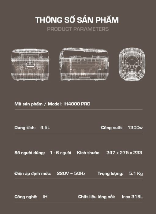 Nồi Cơm Điện Cao Tần KARLIN IH4000 PRO – Lòng Nồi INOX 316L Vân Lục Giác Cao Cấp, Công Nghệ Nấu Cao Tần, Tích Hợp Màn Hình TFT Tương Tác Mới, Hiện Đại, Cao Cấp - Ảnh 13