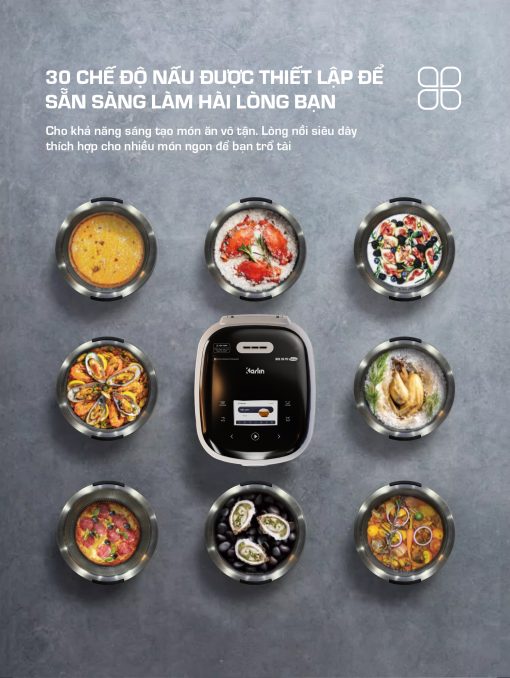 Nồi Cơm Điện Cao Tần KARLIN IH4000 PRO – Lòng Nồi INOX 316L Vân Lục Giác Cao Cấp, Công Nghệ Nấu Cao Tần, Tích Hợp Màn Hình TFT Tương Tác Mới, Hiện Đại, Cao Cấp - Ảnh 8
