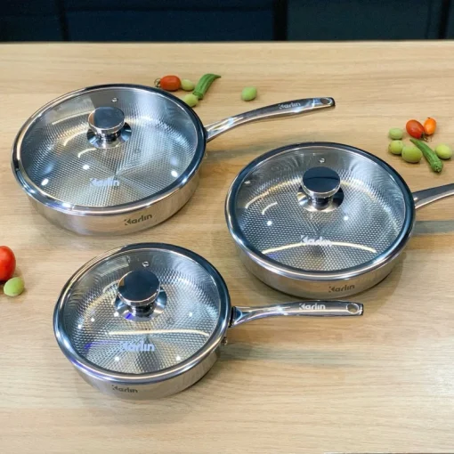 Chảo Inox Karlin Chống Dính Tự Nhiên – Model G26 Pro – Đáy 4 lớp – Inox 316 – 26×5.5 cm – Chất lượng cao (dùng cho bếp từ, bếp Gaz, bếp hồng ngoại…) - Ảnh 10