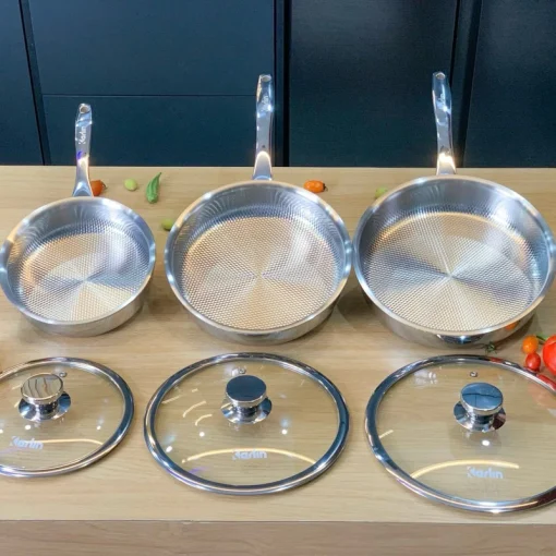Chảo Inox Karlin Chống Dính Tự Nhiên – Model G26 Pro – Đáy 4 lớp – Inox 316 – 26×5.5 cm – Chất lượng cao (dùng cho bếp từ, bếp Gaz, bếp hồng ngoại…) - Ảnh 11