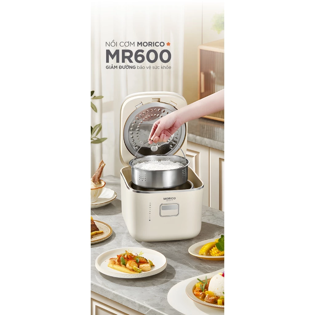 Nồi cơm ít đường MORICO MR600 dung tích 1.2L chính hãng bảo hành 12 tháng - Ảnh 7