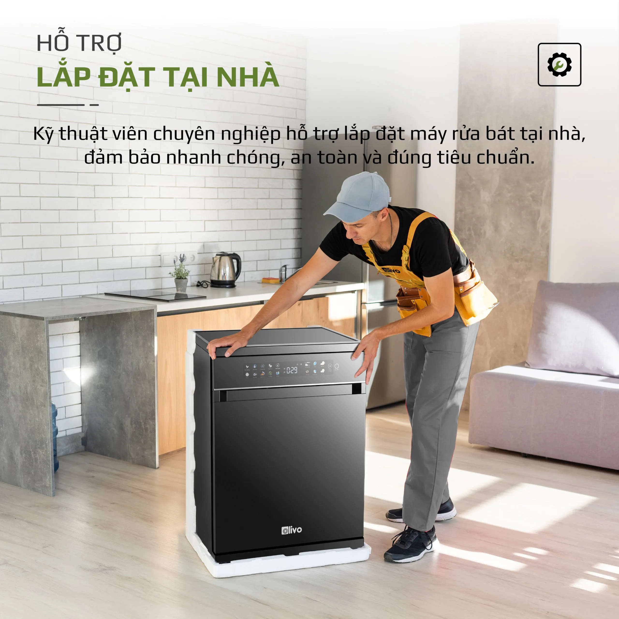 Máy Rửa Bát OLIVO DW18 – 3 Giỏ Linh Hoạt – Tải Trọng 18 Bộ Bát Đĩa – Sấy Turbo EcoDry – Rửa Hydro360 Wash -16 Chương Trình – Khử Khuẩn UV - Ảnh 30