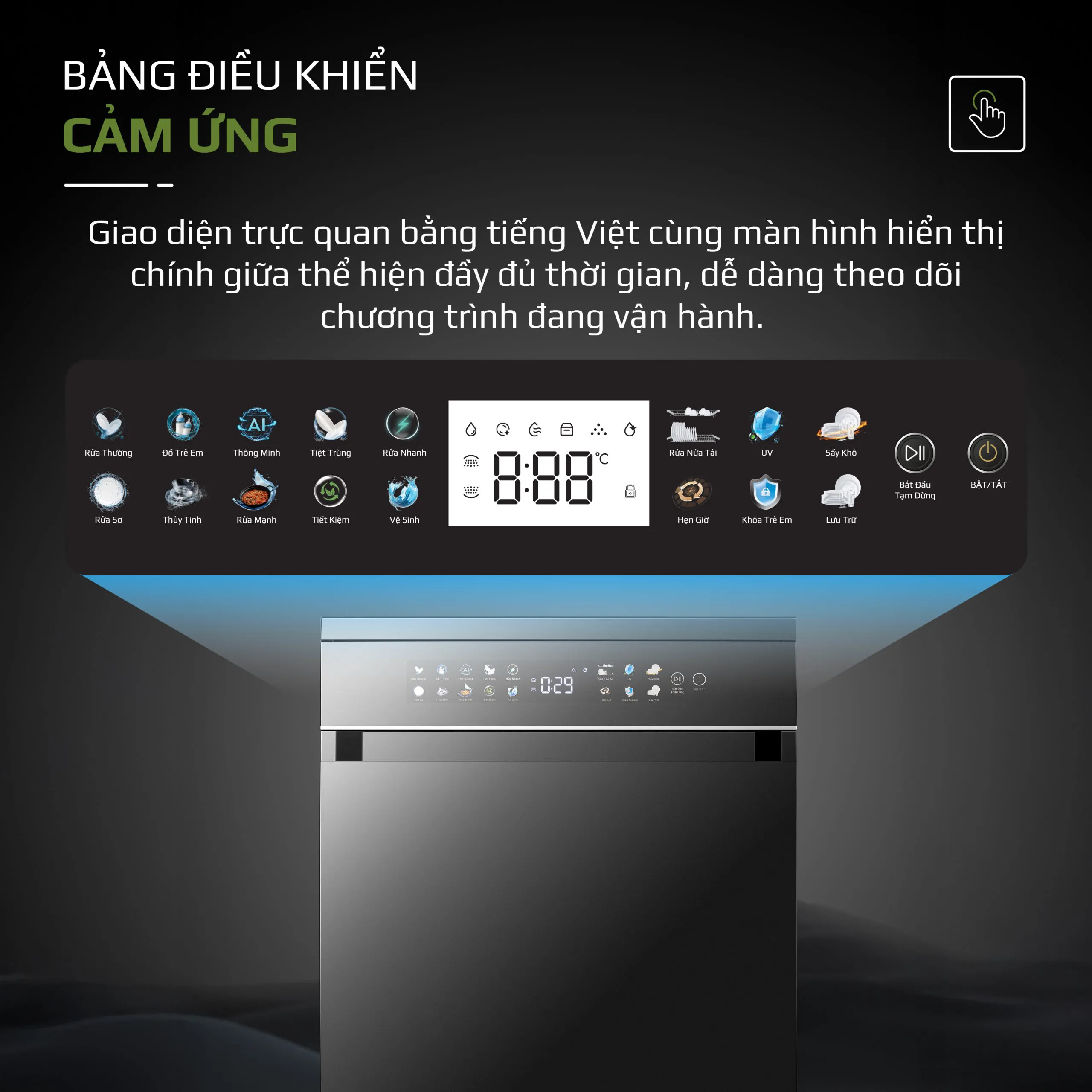 Máy Rửa Bát OLIVO DW18 – 3 Giỏ Linh Hoạt – Tải Trọng 18 Bộ Bát Đĩa – Sấy Turbo EcoDry – Rửa Hydro360 Wash -16 Chương Trình – Khử Khuẩn UV - Ảnh 9