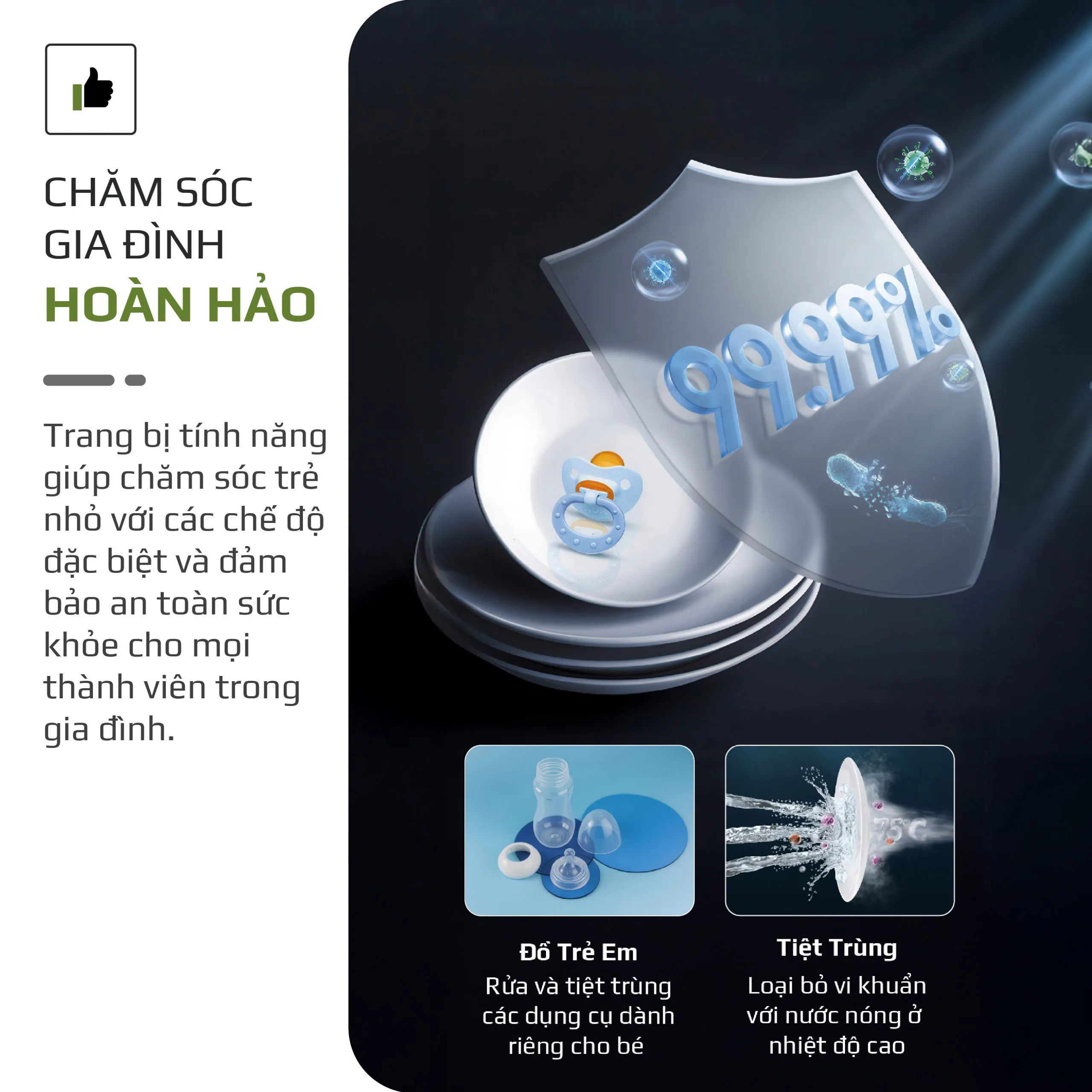 Máy Rửa Bát OLIVO DW18 – 3 Giỏ Linh Hoạt – Tải Trọng 18 Bộ Bát Đĩa – Sấy Turbo EcoDry – Rửa Hydro360 Wash -16 Chương Trình – Khử Khuẩn UV - Ảnh 12