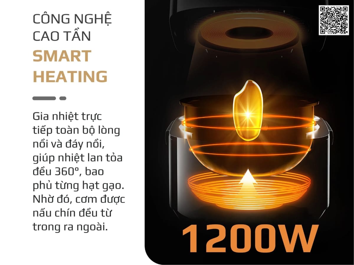Nồi Cơm Điện Cao Tần OLIVO RC800IH – Lòng Nồi INOX 316L Cao Cấp, Công Nghệ Cao Tần Giữ Trọn Dinh Dưỡng, Bảng Điều Khiển Oled Sống Động, Hiện Đại, Cao Cấp - Ảnh 5