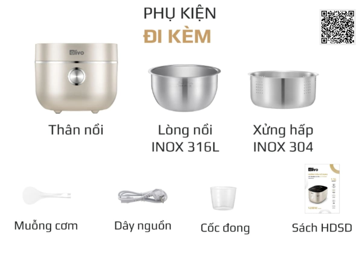 Nồi Cơm Điện Cao Tần OLIVO RC800IH – Lòng Nồi INOX 316L Cao Cấp, Công Nghệ Cao Tần Giữ Trọn Dinh Dưỡng, Bảng Điều Khiển Oled Sống Động, Hiện Đại, Cao Cấp - Ảnh 6