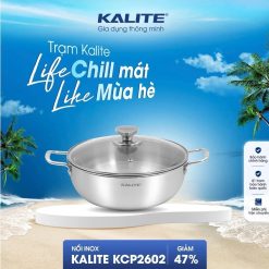 Nồi inox liền khối cao cấp đa năng KALITE KCP2602 – Size 26cm, hiệu suất bắt từ 98%