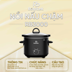 NỒI NẤU CHẬM ROBITEK RB3000 3L – Hầm Cháo Ninh Xương Cho Gia Đình
