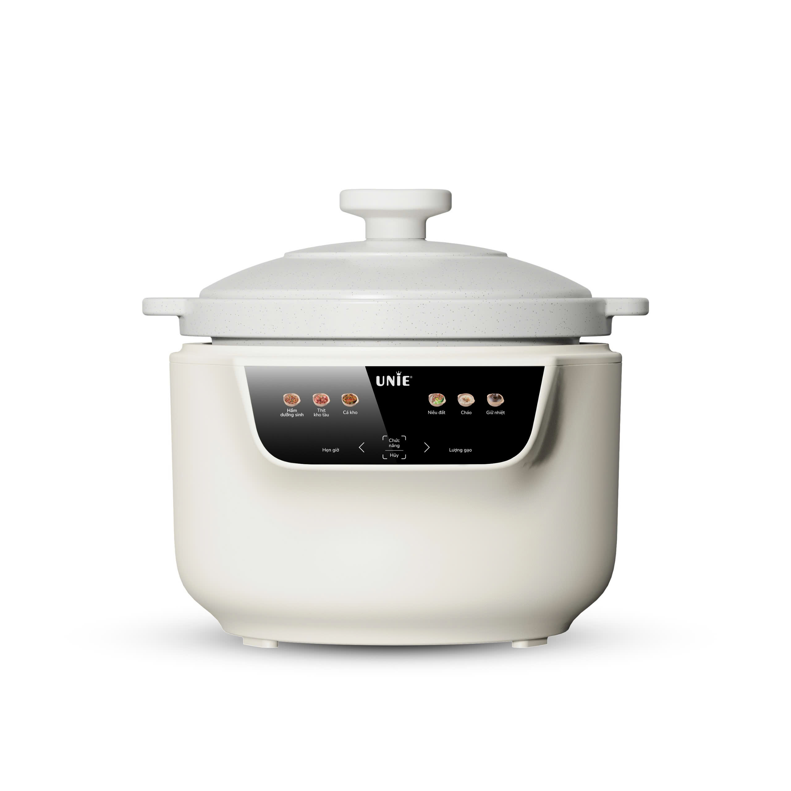 Nồi kho hầm dưỡng sinh 5 in 1 UNIE USC888, nắp sứ kép cao cấp – giữ nhiệt, khóa ẩm bằng vi áp suất