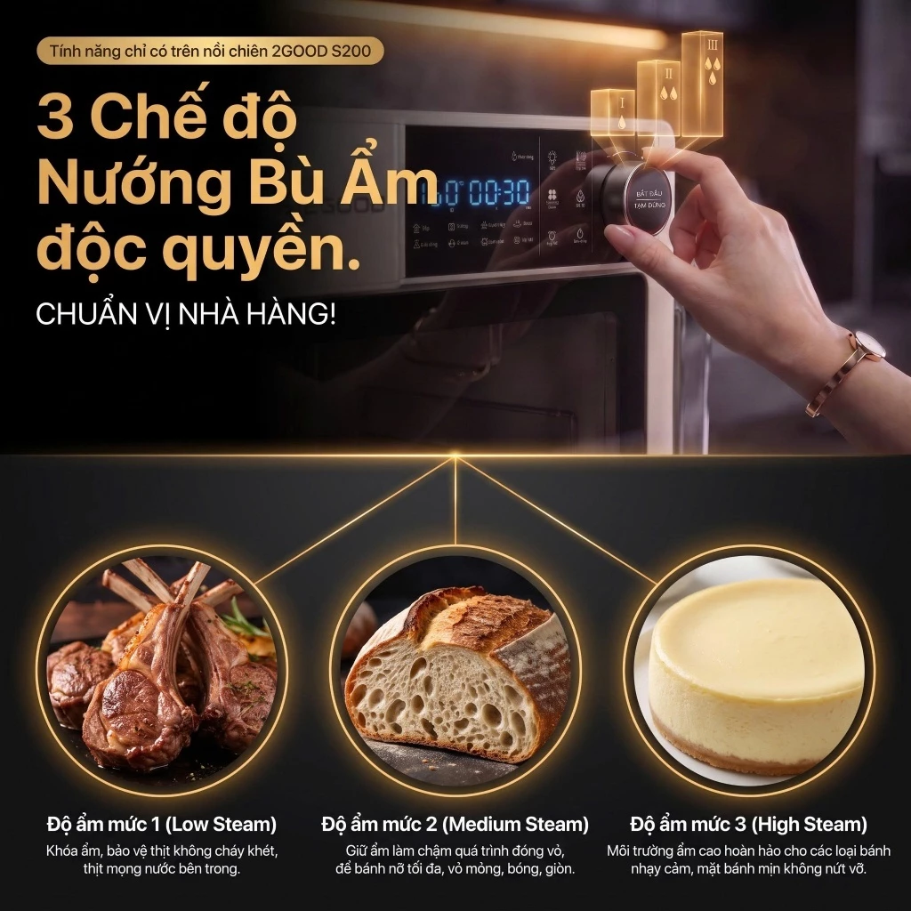 Nồi Chiên Hơi Nước 2GOOD S200 - AeroCore Dynamics 32L - Ảnh 8
