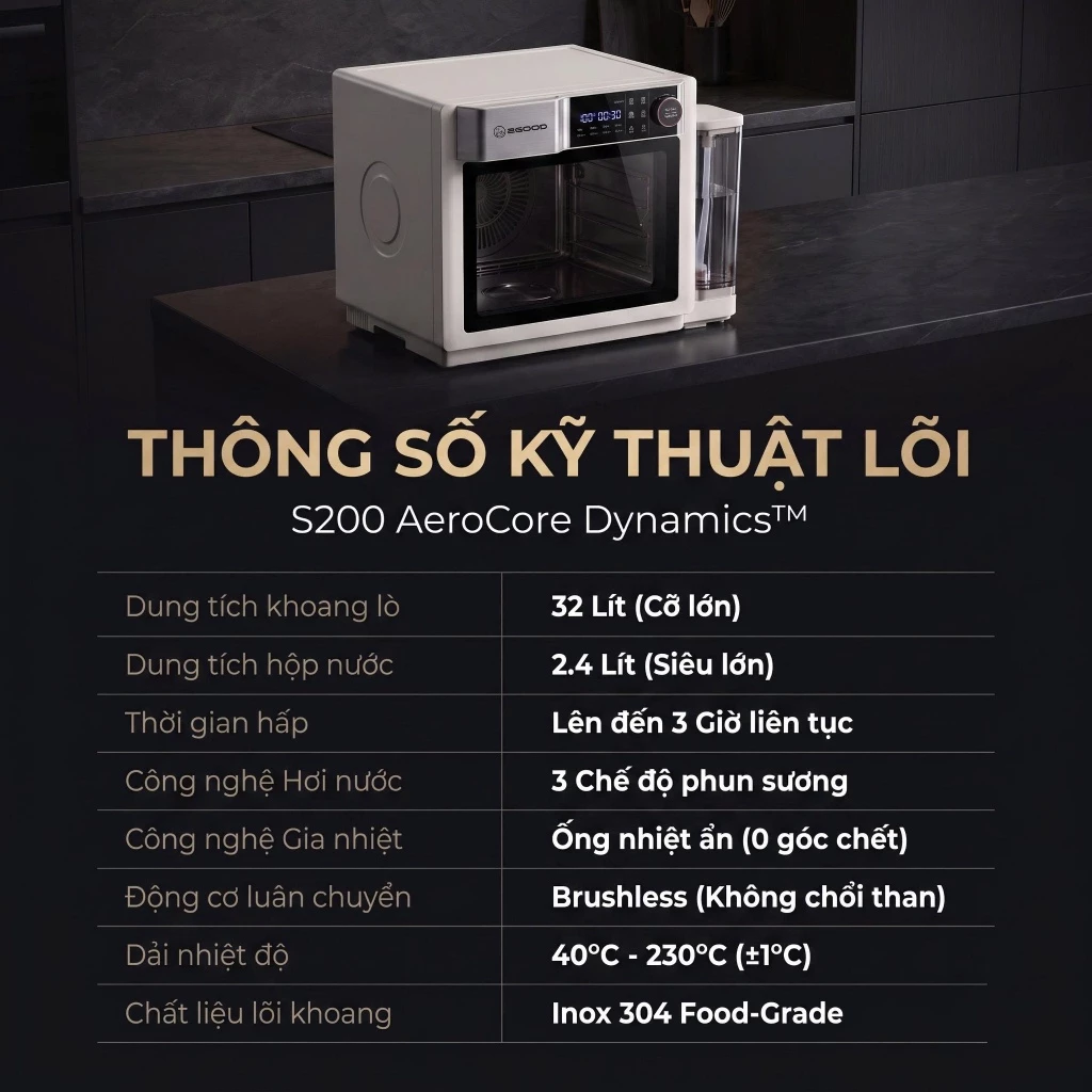 Nồi Chiên Hơi Nước 2GOOD S200 - AeroCore Dynamics 32L - Ảnh 11