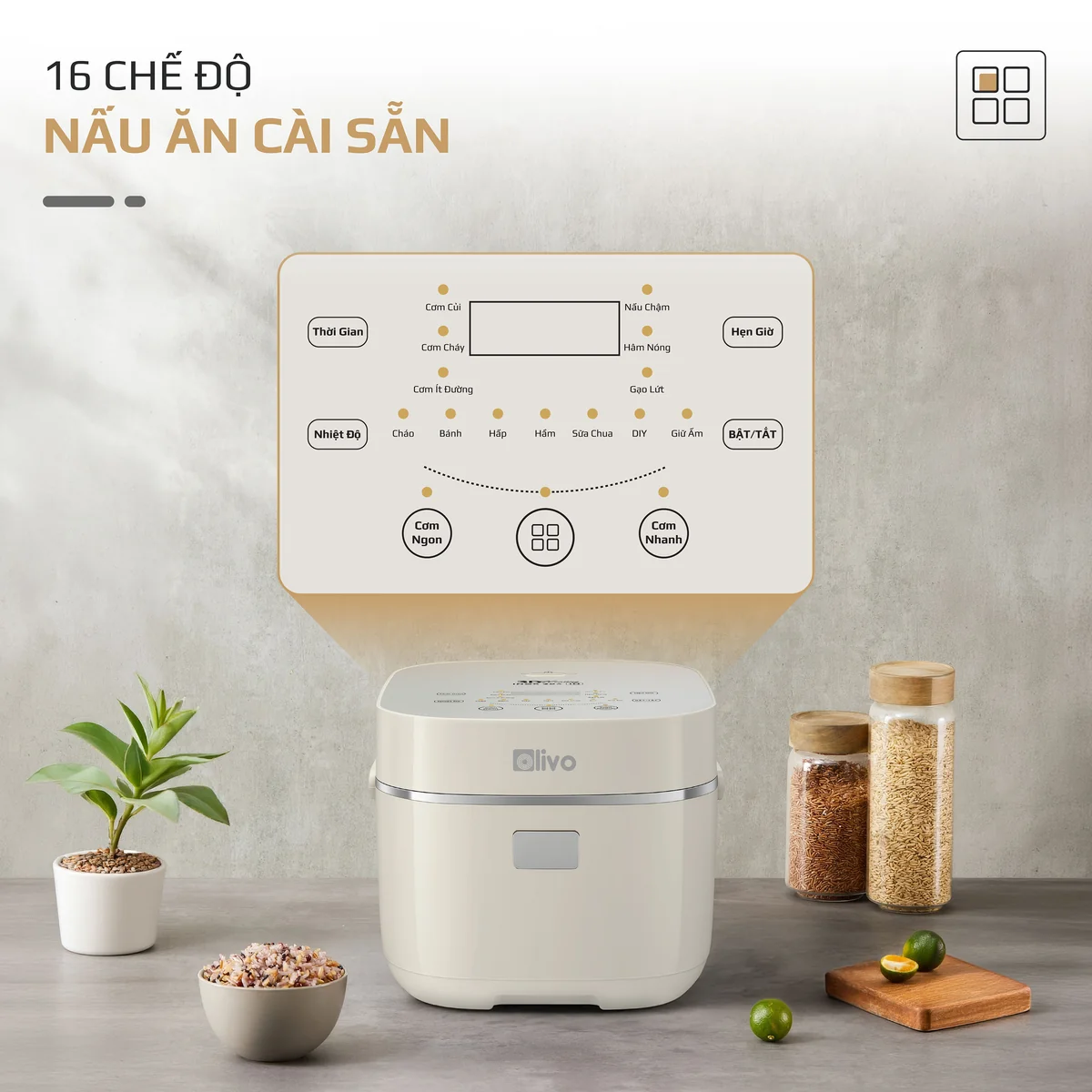 Nồi Cơm Điện Cao Tần OLIVO RC600IH - Lòng Nồi INOX 304, Dung tích 1.2L, Nhỏ Gọn Đa Năng, Công Nghệ Gia Nhiệt Nắp và Nấu Cao Tần Hiện Đại, Sử Dụng Dễ Dàng - Ảnh 12